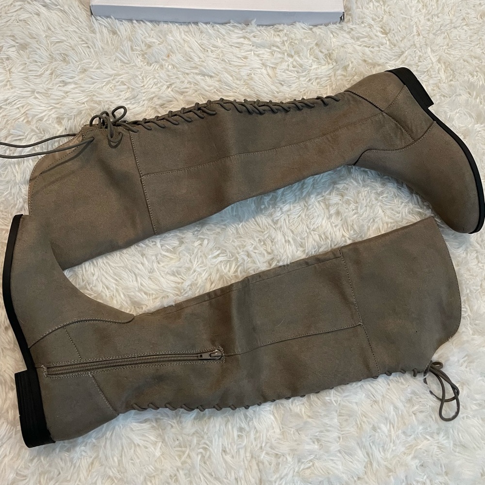 Taupe L4L Suedette boots (NEVER WORN)